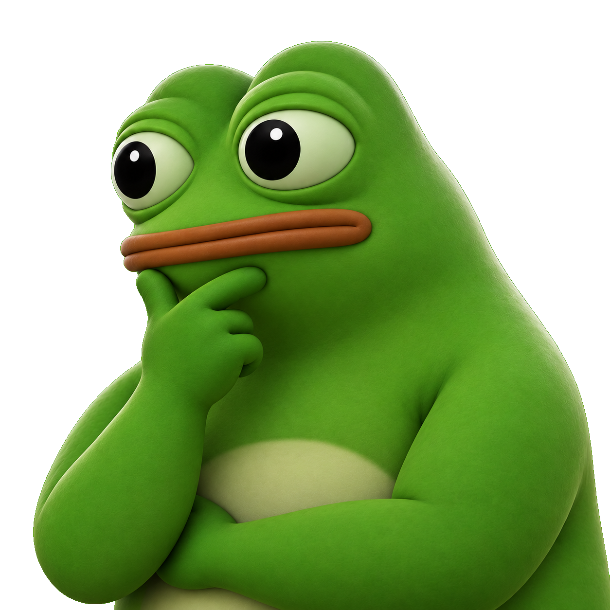 WUGGO, an original green frog character with oversized eyes
